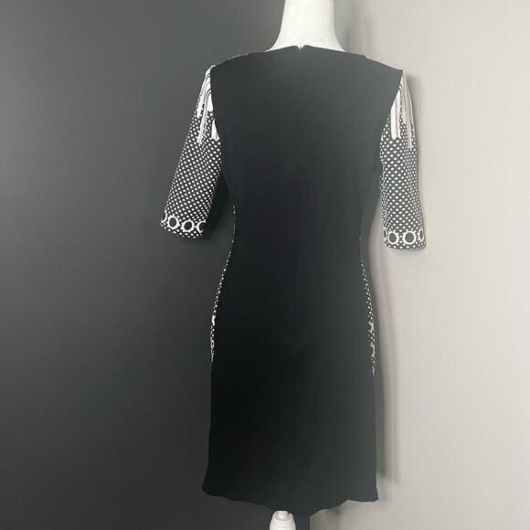 Julia Jordan Woman’s Black White Textured Geometric Sheath Career Dress- Size 10 - Picture 2 of 9